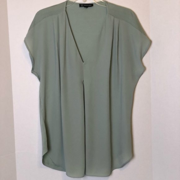 INC International Concepts Tops - I.N.C. | Green Pleated V Blouse 0X